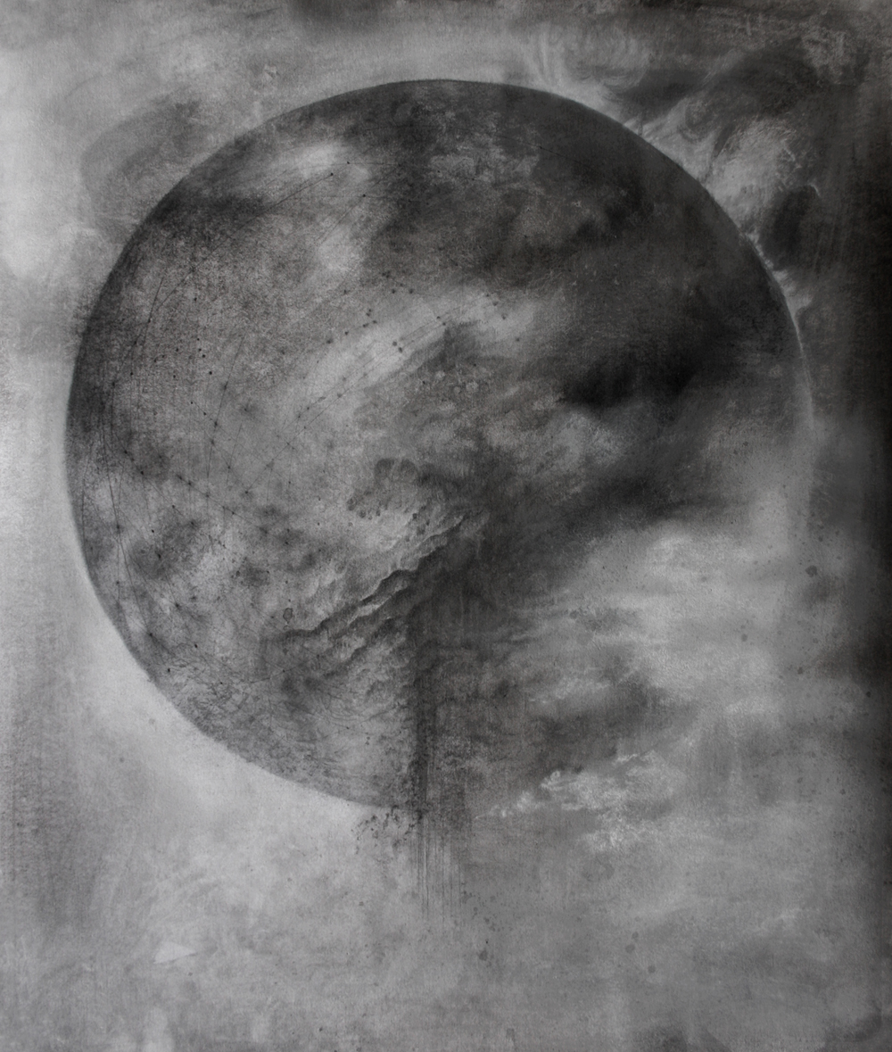 False Moon . 14 x 16 ink and pencil on paper